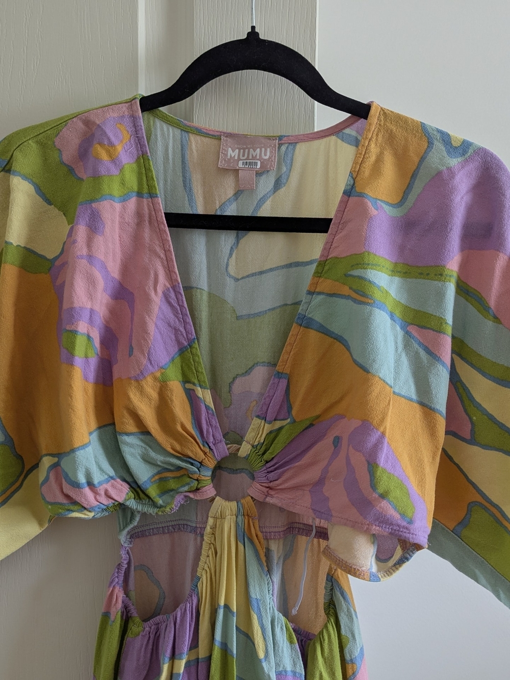 Show Me Your MuMu Pastel Abstract Cut Out Maxi Dress - Picture 2 of 9